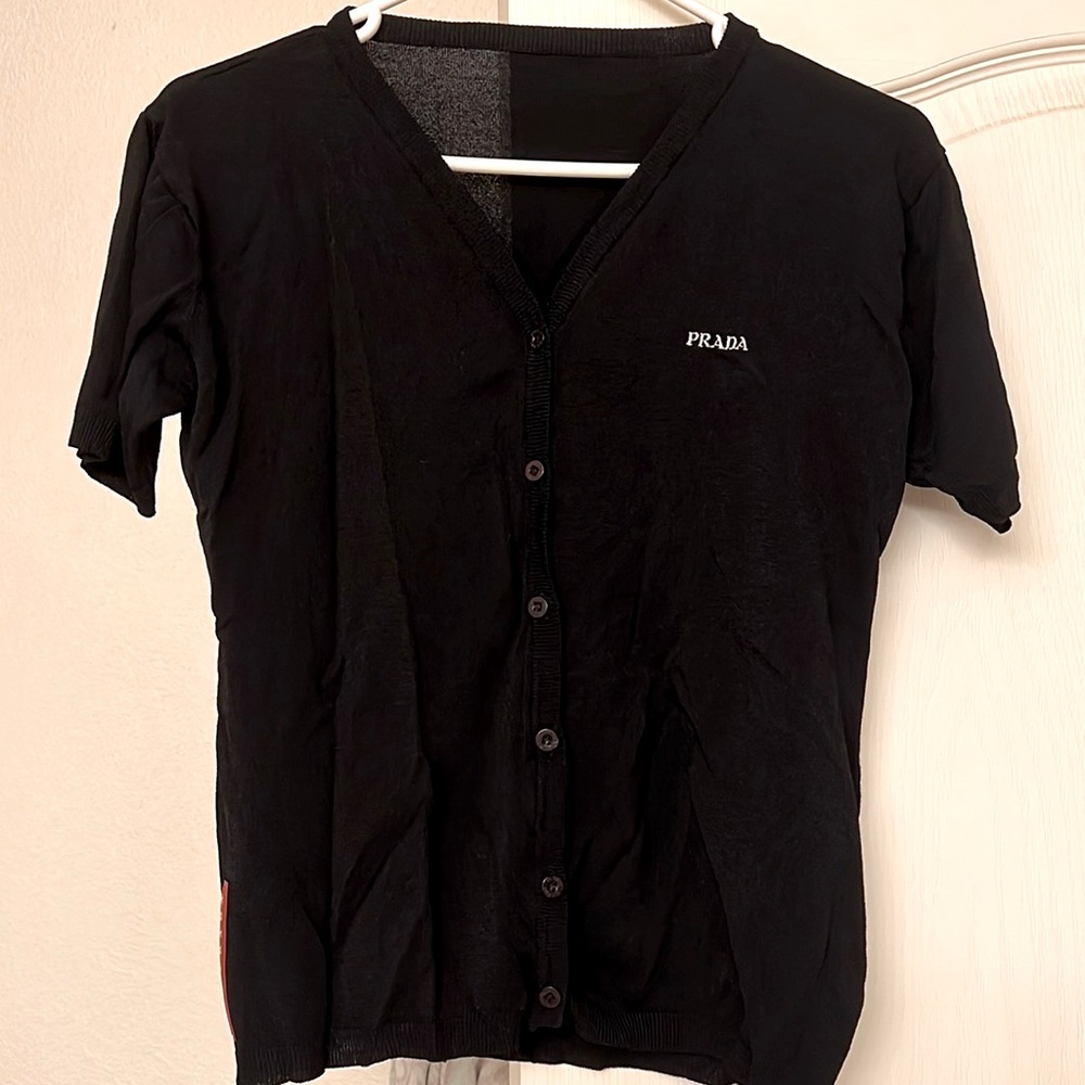 PRADA vneck button up shirt